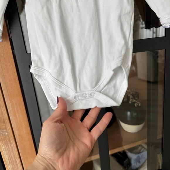 Kissy Kissy onesie long sleeve ruffle peter pan collar bodysuit baby girl Pima - Picture 5 of 7